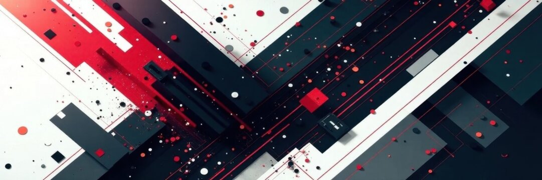 Abstract black and white shapes, geometric design , lines, balance, style