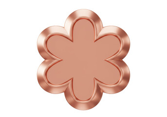 Isolated Copper Flower Ornament or Icon