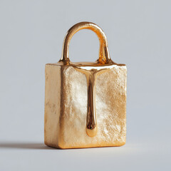 Minimal golden metallic handbag for pristine luxury