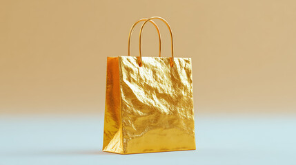 Golden tote bag with simple handles for honest luxury
