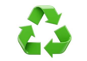 Isolated Green Recycle Symbol with Arrows