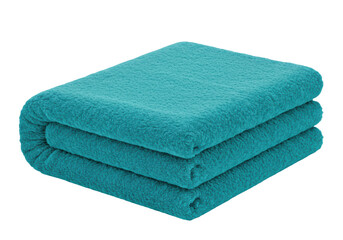 Isolated Folded Turquoise Towel Stack