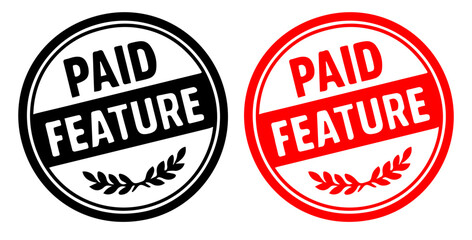 Paid Feature Badge in Two Variations, Solid Silhouette Style, Ideal for Indicating Premium Tools, Locked Features, or Subscription-Only Access, Editable Formats: AI, EPS, JPG, PNG