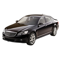 Fototapeta premium black car isolated on transparent white background, clipping path