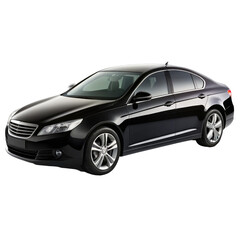 Fototapeta premium black car isolated on transparent white background, clipping path