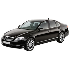 Obraz premium black car isolated on transparent white background, clipping path