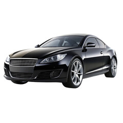 Obraz premium black car isolated on transparent white background, clipping path
