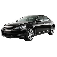 black car isolated on transparent white background, clipping path