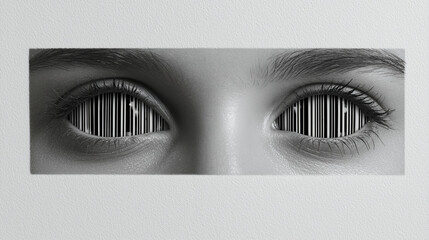 Double vision eyes with barcode pattern duplication