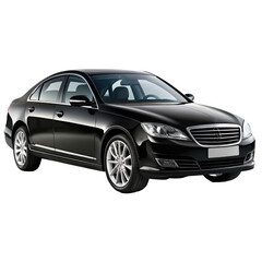 black car isolated on transparent white background, clipping path