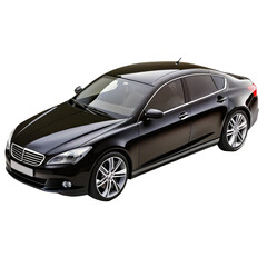 Obraz premium black car isolated on transparent white background, clipping path