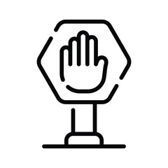Visually appealing line icon showing stop board
