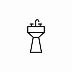 sink with taps icon sign vector