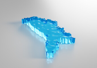 Water Ice Map Of Moldova Global Warming Melting Glacier In Deep Ocean Blue Water 3d Illustration
