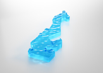 Water Ice Map Of Monaco Global Warming Melting Glacier In Deep Ocean Blue Water 3d Illustration