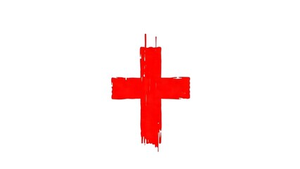 Red cross mark on transparent background. Grunge red x sign. Generated with AI.