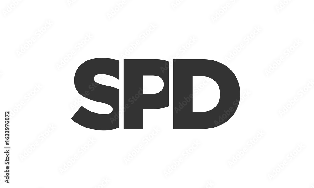 Fototapete spd logo design template with strong and modern bold text. initial based vector logotype featuring s