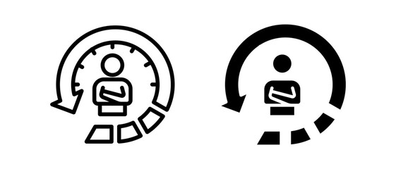 Waiting multiple icon set of two.line and glyph vector illustration