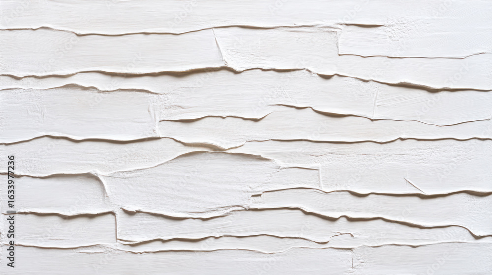 Poster abstract white paint texture with horizontal waves and irregular strokes. textured background or wal