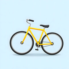 Obraz premium yellow bicycle on white background Generative AI.