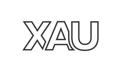XAU logo design template with strong and modern bold text. Initial based vector logotype featuring simple and minimal typography. Trendy company identity.