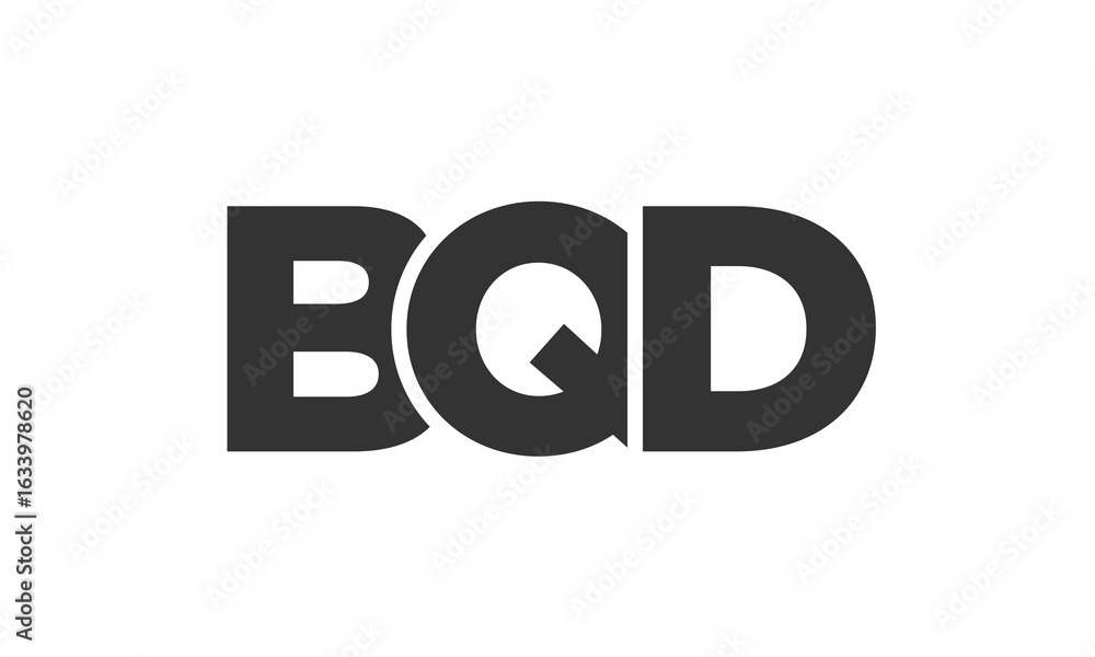 Poster BQD logo design template with strong and modern bold text. Initial based vector logotype featuring simple and minimal typography. Trendy company identity.
