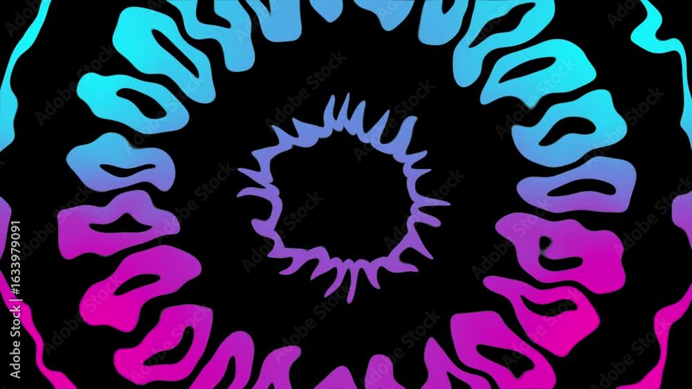 Poster abstract gradient color burst animation on black background