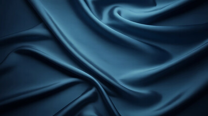Fototapeta premium Elegant Dark Blue Silk Fabric Background for Fashion Design and Product Displays