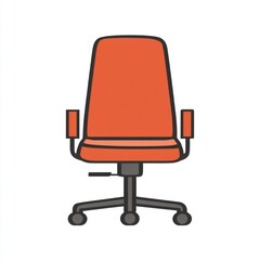 Fototapeta premium Office Chair Flat Icon Simple
