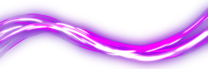 Dynamic Neon Light Ribbon Curve on transparent background