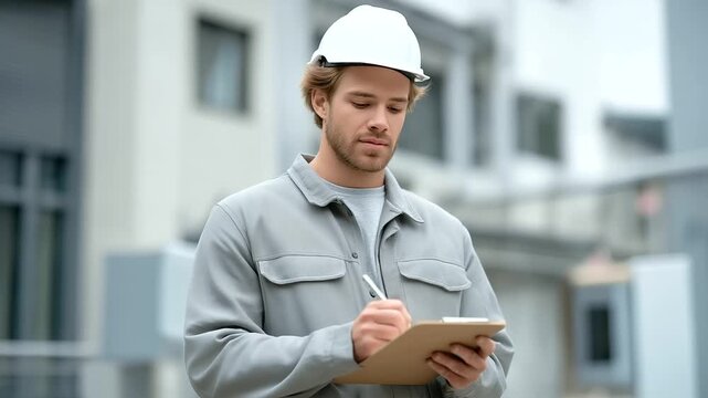 Electrician Checking Installed Meter with Verification Checklist