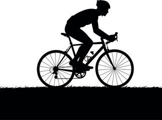 Obraz premium Cyclist silhouette dynamic road bike action