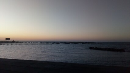 Tranquil moment on an empty beach in North Coast, Egypt