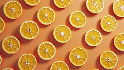 Obraz premium Orange slices arranged in a vibrant pattern