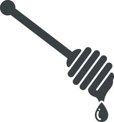 Honey dipper with dripping honey drop