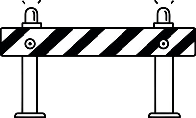 Construction barrier with warning lights