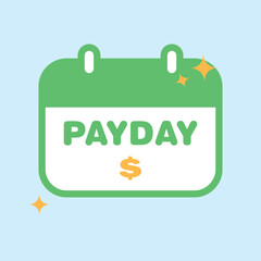 Payday calendar vector element. illustration for economy, business, financial theme