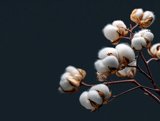 Soft Elegant Pima Cotton Tree with Cotton on Transparent Background

