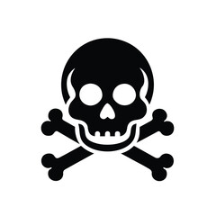 skull and crossbones vector icon.