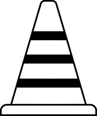 Traffic cone outline vector