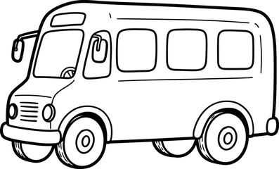 Hand drawn school bus illustration