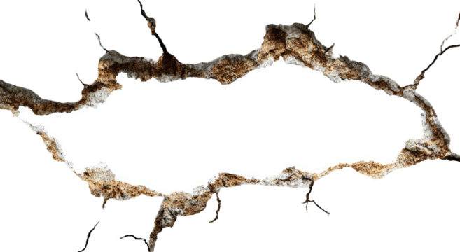 Hollowed-out, irregular shape;  light-colored void, surrounded by a dark, intricate border.  Organic, eroded appearance