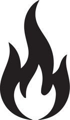 Fototapeta premium Black flame symbol fire heat