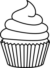 Cupcake outline vector art