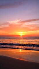 Vibrant sunset over the ocean