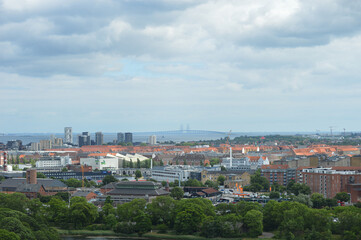 Copenhagen, Denmark Skyline its iconic colorful buildings and World's famous Danish Architecture.