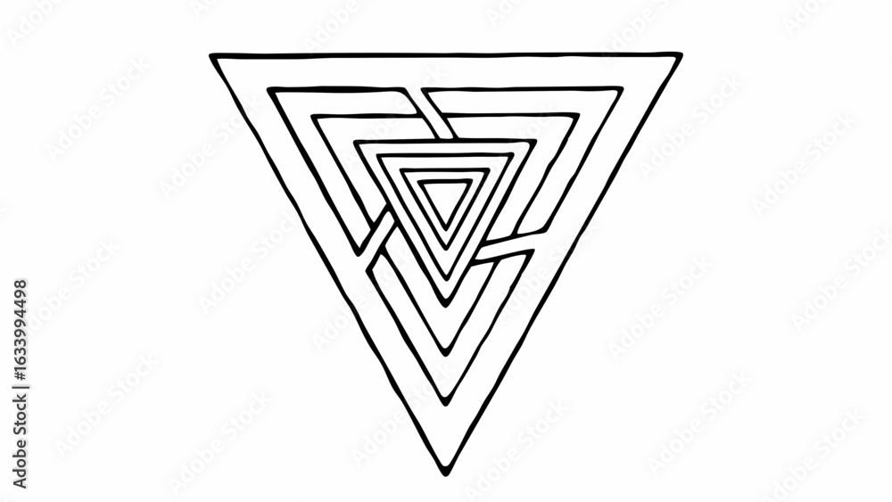 Poster vector intricate nested triangle spiral design creates mesmerizing visual effect
