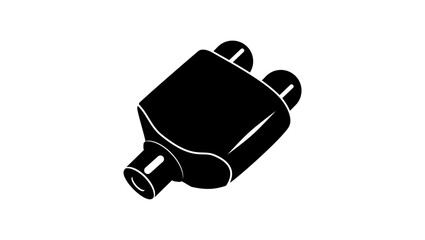 RCA Female to 2 RCA Female Adapter, black isolated silhouette