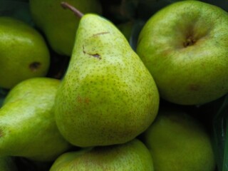 Fresh green pears
