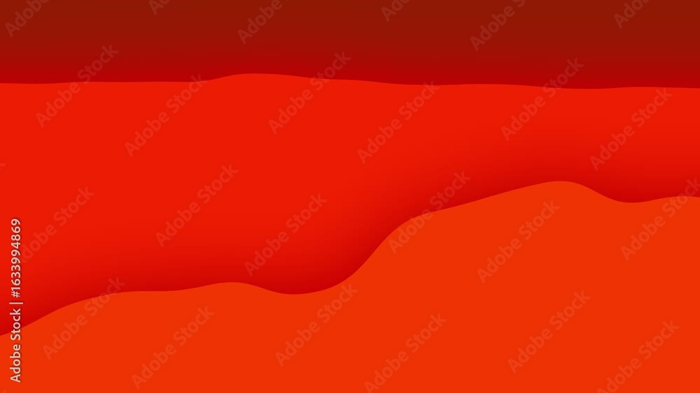 Poster abstract red landscape: wavy gradient background animation